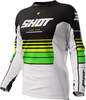 Shot Devo Peak Motocross Jersey,  black-white-green,  Size XL for Men