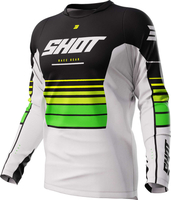 Shot Devo Peak Motocross Jersey,  black-white-green,  Size XL for Men