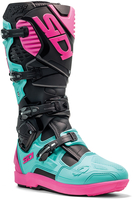 Sidi Crossfire 3 SRS Motocross Boots,  black-pink-green,  Size 47 for Men