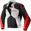Spidi Bolide Motorcycle Leather Jacket,  black-white-red,  Size 48,  black-white-red,  Size 48