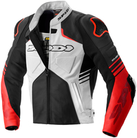 Spidi Bolide Motorcycle Leather Jacket,  black-white-red,  Size 48,  black-white-red,  Size 48