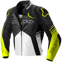 Spidi Bolide Motorcycle Leather Jacket,  black-white-yellow,  Size 52,  black-white-yellow,  Size 52
