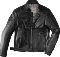 Spidi Clubber Motorcycle Leather Jacket,  black,  Size 46,  black,  Size 46