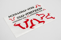 SW-Motech Sticker set SW-MOTECH - 310x260 mm. Bull: red,  SW-Motech: black.