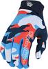 Troy Lee Designs Air Formula Camo Youth Motocross Gloves,  white-blue-orange,  Size S,  white-blue-orange,  Size S