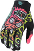 Troy Lee Designs Air Skull Demon Motocross Gloves,  green-orange,  Size L,  green-orange,  Size L