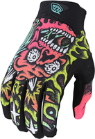 Troy Lee Designs Air Skull Demon Youth Motocross Gloves,  green-orange,  Size S,  green-orange,  Size S