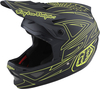 Troy Lee Designs D3 Fiberlite Spiderstripe Downhill Helmet,  grey-yellow,  Size L,  grey-yellow,  Size L