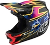 Troy Lee Designs D4 Carbon Lightning Downhill Helmet,  black-red-yellow,  Size L,  black-red-yellow,  Size L