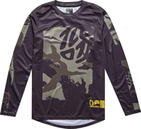 Troy Lee Designs Flowline Confined Kids Bicycle Jersey,  black-green,  Size S