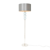1 Light Ball Stack Floor Lamp with Grey Shade - Blue