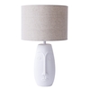 1 Light Ceramic Face Table Lamp with Shade - White