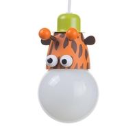 1 Light Children’s Giraffe Ceiling Pendant - Black & Orange