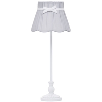 1 Light Classic Style Table Lamp with Scalloped Shade - Grey