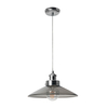 1 Light Conical Smoke Glass Shade Pendant - Nickel