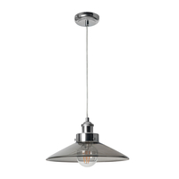 1 Light Conical Smoke Glass Shade Pendant - Nickel