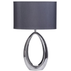 1 Light Elongated Hollow Table Lamp with Cylinder Shade - Silver