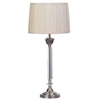 1 Light Glass and Brass Table Lamp with Natural Pleated Shade - Antique Brass