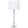 1 Light Glass and Metal Stem Table Lamp with White Tapered Pleated Shade - Chrome
