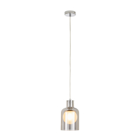 1 Light Glass Ceiling Pendant - Smoke