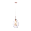 1 Light Glass Shade Ceiling Pendant - Copper