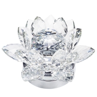 1 Light LED Lotus Style Crystal Table Lamp - Chrome