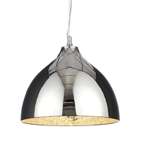 1 Light Mosaic Lined Ceiling Pendant Light - Chrome