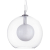 1 Light Orbital Ceiling Pendant with Crackle Shade inside Clear Glass Shade - Chrome