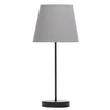 1 Light Round Base Table Lamp with Black & White Striped Shade - Black
