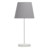 1 Light Round Base Table Lamp with Black & White Striped Shade - Cream