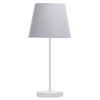 1 Light Round Base Table Lamp with Grey & White Striped Shade - Cream