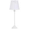 1 Light Stick Table Lamp with Ruffle Pleated Ribbon Shade - White