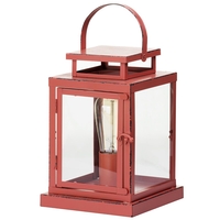 1 Light Vintage Lantern Table Lamp - Red