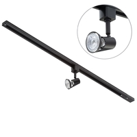 1 metre Track Light Kit with 1 Harlem Heads and LED Bulbs - Black