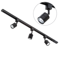 1 Metre Track Light Kit with 3 Soho Heads and Halogen Bulbs - Black