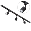 1 Metre Track Light Kit with 3 Soho Heads and Halogen Bulbs - Black