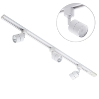 1 metre Track Light Kit with 3 Soho Heads and LED Bulbs - White