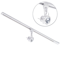 1 Metre Track Lighting with 1 Greenwich GU10 Fixture & Halogen Bulbs - White