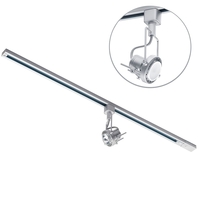 1 Metre Track Lighting with 1 Greenwich GU10 Fixture & LED Bulbs - Silver