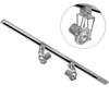 1 Metre Track Lighting with 2 Greenwich GU10 Fixture & Halogen Bulbs - Silver