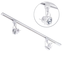 1 Metre Track Lighting with 2 Greenwich GU10 Fixture & Halogen Bulbs - White