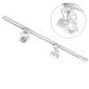 1 Metre Track Lighting with 2 Greenwich GU10 Fixture & Halogen Bulbs - White
