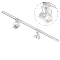 1 Metre Track Lighting with 2 Greenwich GU10 Fixture & Halogen Bulbs - White