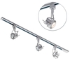1 Metre Track Lighting with 3 Greenwich GU10 Fixture & Halogen Bulbs - Silver