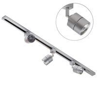 1 Metre Track Lighting with 3 Soho GU10 Fixture & Halogen Bulbs - Silver