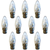 10 Pack of 28 Watt B22 Bayonet Cap ECO Candle Light Bulbs - Clear
