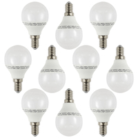 10 Pack of 4 Watt LED E14 Small Edison Screw Golf Ball Light Bulb - Warm White
