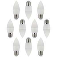 10 Pack of 6 Watt LED E27 Edison Screw Daylight Candle Bulb - Cool White