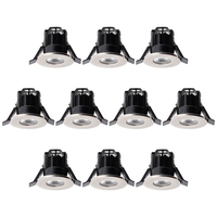 10 Pack of Integrated LED IP65 3000K Fixed Fire Rated Downlight - Brushed Chrome