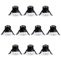 10 Pack of Integrated LED IP65 3000K Fixed Fire Rated Downlight - Chrome